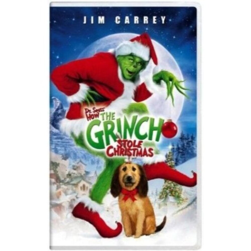 Dr Seuss How The Grinch Stole Christmas VHS Movie Jim Carrey Comedy Classic 2000